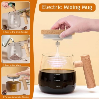 Picture of Automatic Mixing Cup, Electric Self Stirring Coffee Mug, 14oz Rechargeable Self Mixing Cup for Coffee, Milk, Protein Powder, Home, Office & Travel