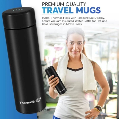 Picture of Smart Thermal Flask with LED Temperature Display, Stainless Steel Water Bottle with LED Touch Screen Display