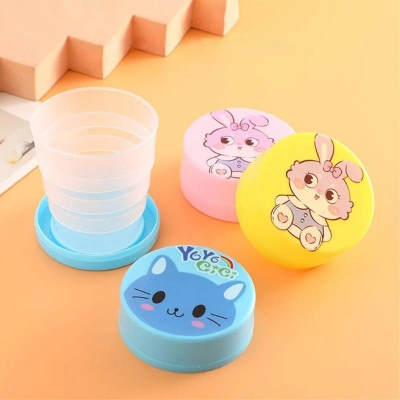 Picture of Cute Cartoon Portable Telescopic Folding Cup, Compact Collapsible Drinking Cup for Travel, Camping & Outdoor Use