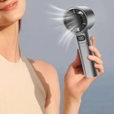 Picture of M11 Turbo Fan Handheld Rechargeable Portable Cooling Fan, 120-Speed Adjustable Airflow with LED Display - Dream-Cart-BD