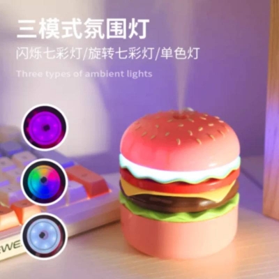 Picture of Burger Style Mini USB Humidifier, Colorful Light Air Purifier & Aroma Oil Diffuser for Car, Home & Office - Dream-Cart-BD