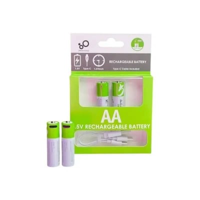 Picture of 1.5V Rechargeable Li-ion AA Batteries, USB Type-C Charging Battery 2-Piece Set for Household Devices - Dream-Cart-BD