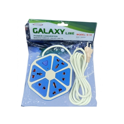 Picture of GALAXY Multi Power Plug Extension, 5-Port Universal Power Socket Hexagon Multi Plug Adapter - Dream-Cart-BD