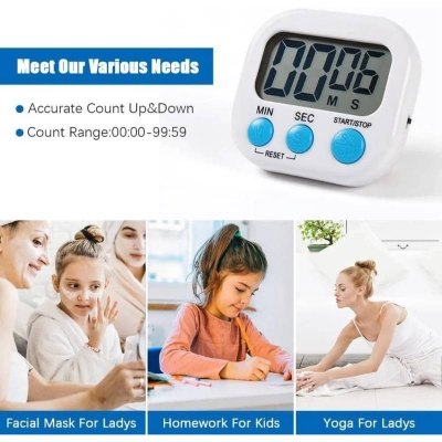 Picture of Digital Timer Stopwatch with Clock, Magnetic Kitchen & Study Timer for Baking, Cooking, Training & Exercise - Dream-Cart-BD
