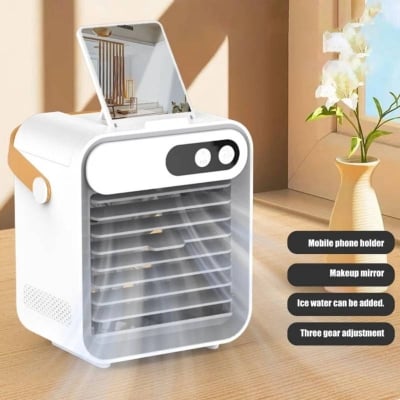 Picture of 4-in-1 Portable Air Cooler Fan, Mini USB Rechargeable Personal Air Conditioner Cooling Fan for Home & Office - Dream-Cart-BD