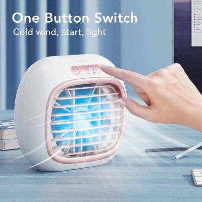 Picture of Mini Air Cooler with Spray, USB Cooling Fan & Air Conditioner with Colorful LED Light - Dream-Cart-BD