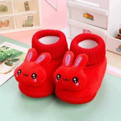 Picture of Rabbit Cartoon Baby Shoes, Warm Soft Sole Winter Plush Socks Shoes for Infants & Toddlers - Dream-Cart-BD