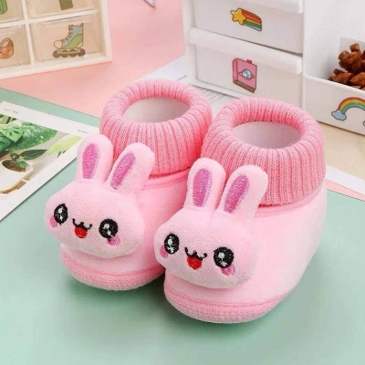 Picture of Rabbit Cartoon Baby Shoes, Warm Soft Sole Winter Plush Socks & Thick Cotton Shoes for Infants & Toddlers - Dream-Cart-BD