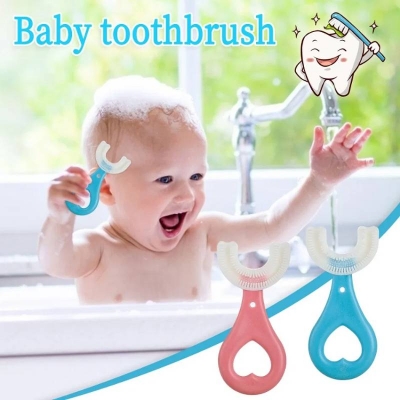 Picture of U-Shaped Silicone Toothbrush for Kids, 360° Baby Tooth Cleaning Brush for Gentle Oral Care - Dream-Cart-BD
