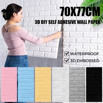 Picture of 3D Brick Wall Sticker, Waterproof Self-Adhesive Wallpaper for Home, Office & Room Decoration - Dream-Cart-BD