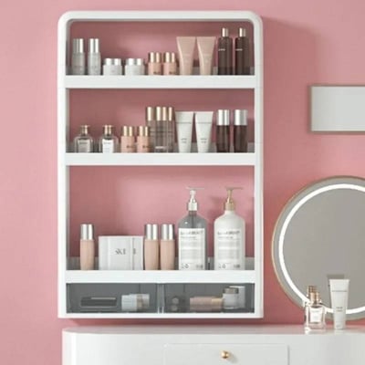 Picture of 4-Tier Multifunctional Wall Storage Rack, Kitchen Spice Organizer & Bathroom Cosmetic Shelf - Dream-Cart-BD