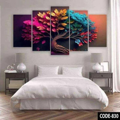 Picture of 3D Panda Wall Canvas 18×36 Inch, 5-Piece Decorative Wall Art Set for Bedroom & Home Decor - Dream-Cart-BD