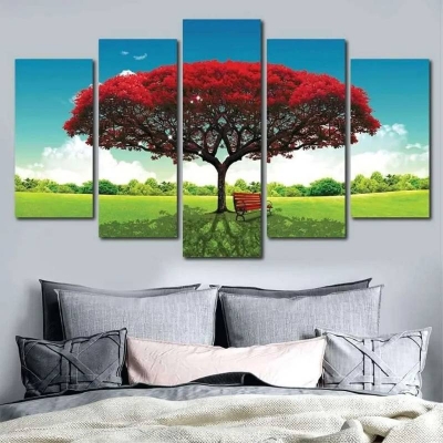 Picture of 3D Wall Canvas 18×36 Inch, 5-Piece Decorative Wall Art Set for Bedroom, Living Room & Home Decor - Dream-Cart-BD