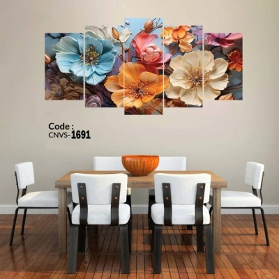 Picture of 3D Wall Canvas 18×36 Inch, 5-Piece Decorative Wall Art Set for Bedroom, Living Room & Home Decor - Dream-Cart-BD