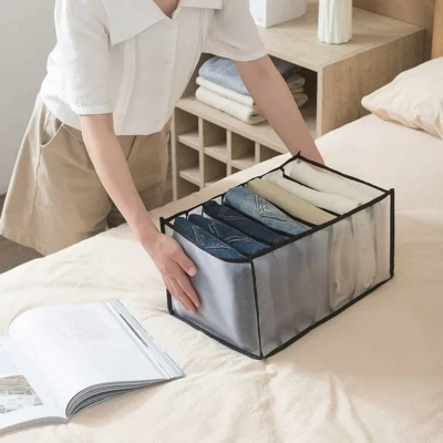 Picture of 7-Grid Clothes Organizer, Foldable Wardrobe & Drawer Storage Box for Jeans, Leggings, T-Shirts & Skirts - Dream-Cart-BD