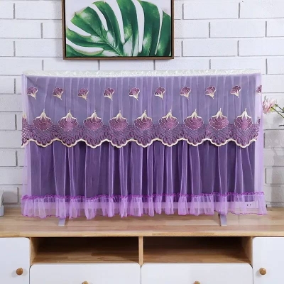 Picture of 65-Inch TV Dust Cover, Lace Fabric Dustproof Television Cover for Home & Living Room - Dream-Cart-BD