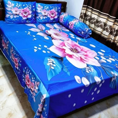 Picture of 3D Printed Bedsheet with 2 Pillow Covers, Stylish Bedding Set for Bedroom Home Decor - Dream-Cart-BD