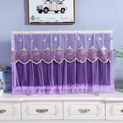Picture of 75-Inch TV Dust Cover, Dustproof Lace Fabric Television Cover for Home & Living Room - Dream-Cart-BD