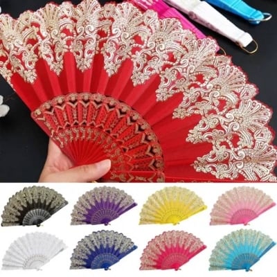 Picture of Chinese Style Manual Hand Fan, Portable Traditional Folding Handheld Fan for Home, Travel & Outdoor - Dream-Cart-BD