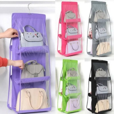 Picture of 6-Pocket Hanging Organizer, Dustproof Storage Bag & Hanging Handbag Organizer for Wardrobe - Dream-Cart-BD
