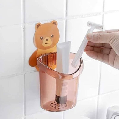 Picture of Panda Toothbrush Holder, Cute Wall Mounted Bathroom Toothbrush Organizer for Kids & Home - Dream-Cart-BD