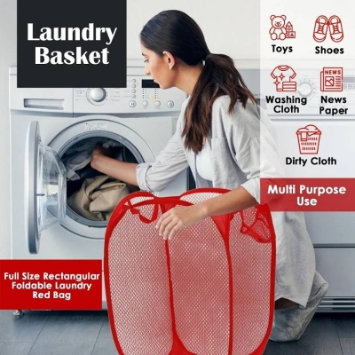 Picture of Foldable Laundry Basket, Pop-Up Dirty Clothes Storage Bag & Washing Basket for Home & Travel - Dream-Cart-BD