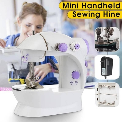 Picture of Portable Mini Electric Sewing Machine with Foot Pedal, Compact Household Sewing Machine for Beginners - Dream-Cart-BD