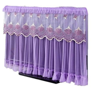 Picture of 42-Inch TV Dust Cover, Dustproof Lace Fabric Television Cover for Home & Living Room - Dream-Cart-BD
