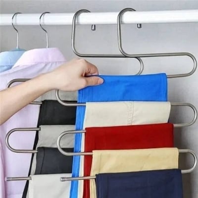 Picture of 5-Layer Stainless Steel S-Shape Multifunctional Clothes Hanger, Space-Saving Wardrobe Organizer - Dream-Cart-BD