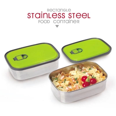 Picture of 1.1L Rectangle Stainless Steel Food Container & Lunch Box, Durable Food Storage Box - Dream-Cart-BD