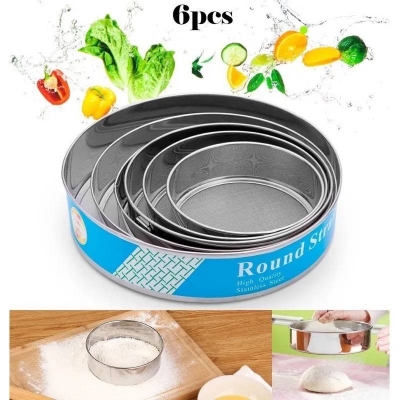 Picture of 6-Piece Round Strainer Set, Premium Stainless Steel Kitchen Sieves & Food Colanders - Dream-Cart-BD