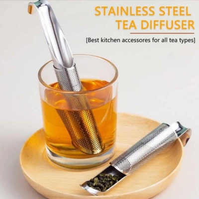 Picture of Stainless Steel Tea Strainer & Infuser Set with Hook, Reusable Tea Filter for Loose Leaf Tea - Dream-Cart-BD