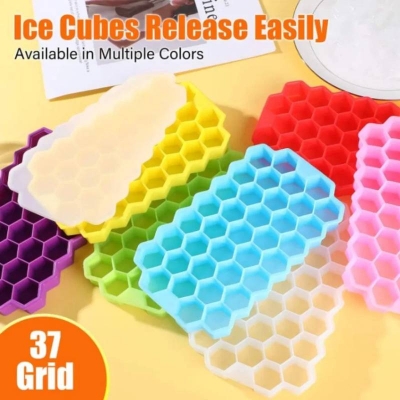 Picture of 37-Grid Honeycomb Ice Cube Mold Tray, Reusable Ice Box Freezing Mold for Home, Drinks & Parties - Dream-Cart-BD