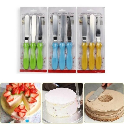 Picture of 3-Piece Stainless Steel Cream Spatula Set, Butter Cake Cream Smoother Fondant & Pastry Decorating Tools - Dream-Cart-BD