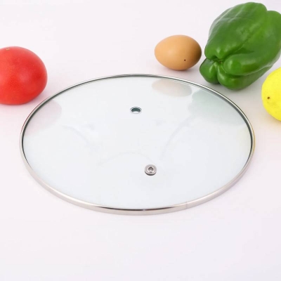 Picture of Tempered Glass Lid with Stainless Steel Rim, Universal Cover for Pots, Frying Pans & Casseroles - Dream-Cart-BD