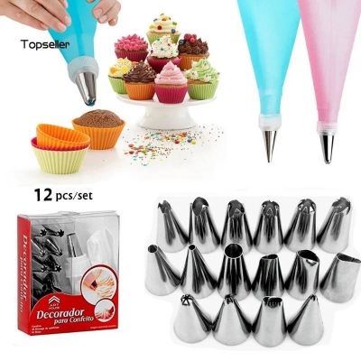 Picture of 12-Piece Stainless Steel Cake Decoration Tools, Professional Baking & Cake Decorating Set - Dream-Cart-BD