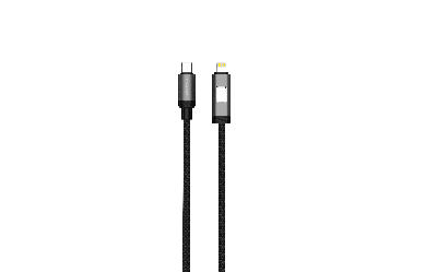 Picture of Proton Fast Charging-USB Cable-Spark C to L- LED 1MNylon Braided LED Cable 27W  