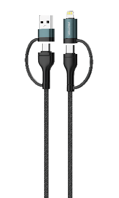 Picture of Proton Fast Charging-USB Cable-Spark- 4 IN 1Nylon Braided 4in1 Cable 27W/60W