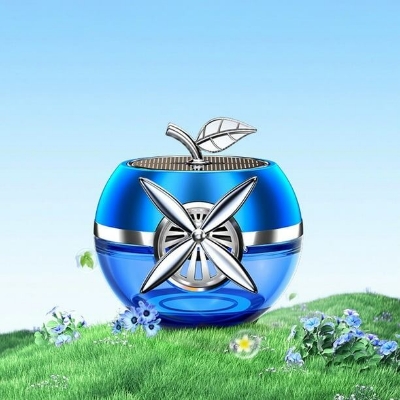 Picture of Solar Car Display Fan Apple Perfume Fragrance Car Perfume - Blue