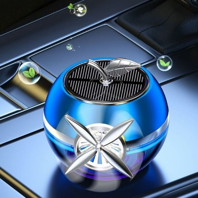 Picture of Solar Car Display Fan Apple Perfume Fragrance Car Perfume - Blue