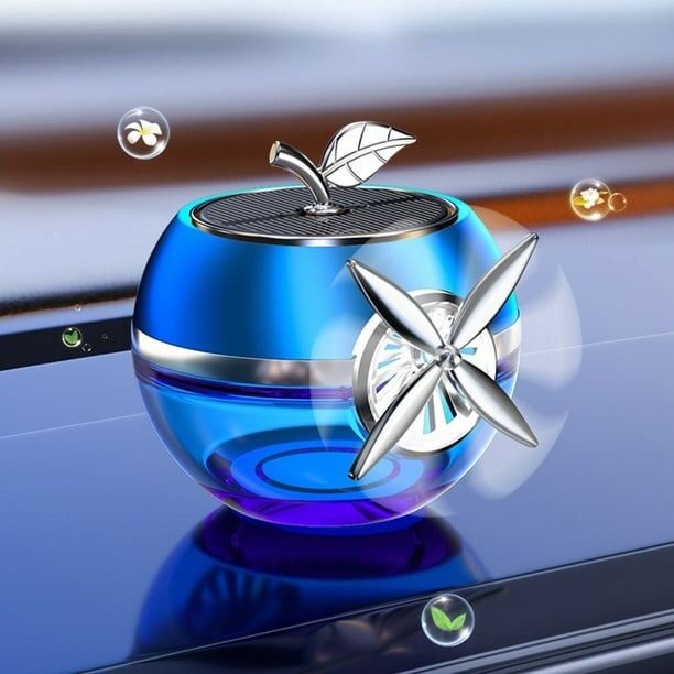 Picture of Solar Car Display Fan Apple Perfume Fragrance Car Perfume - Blue
