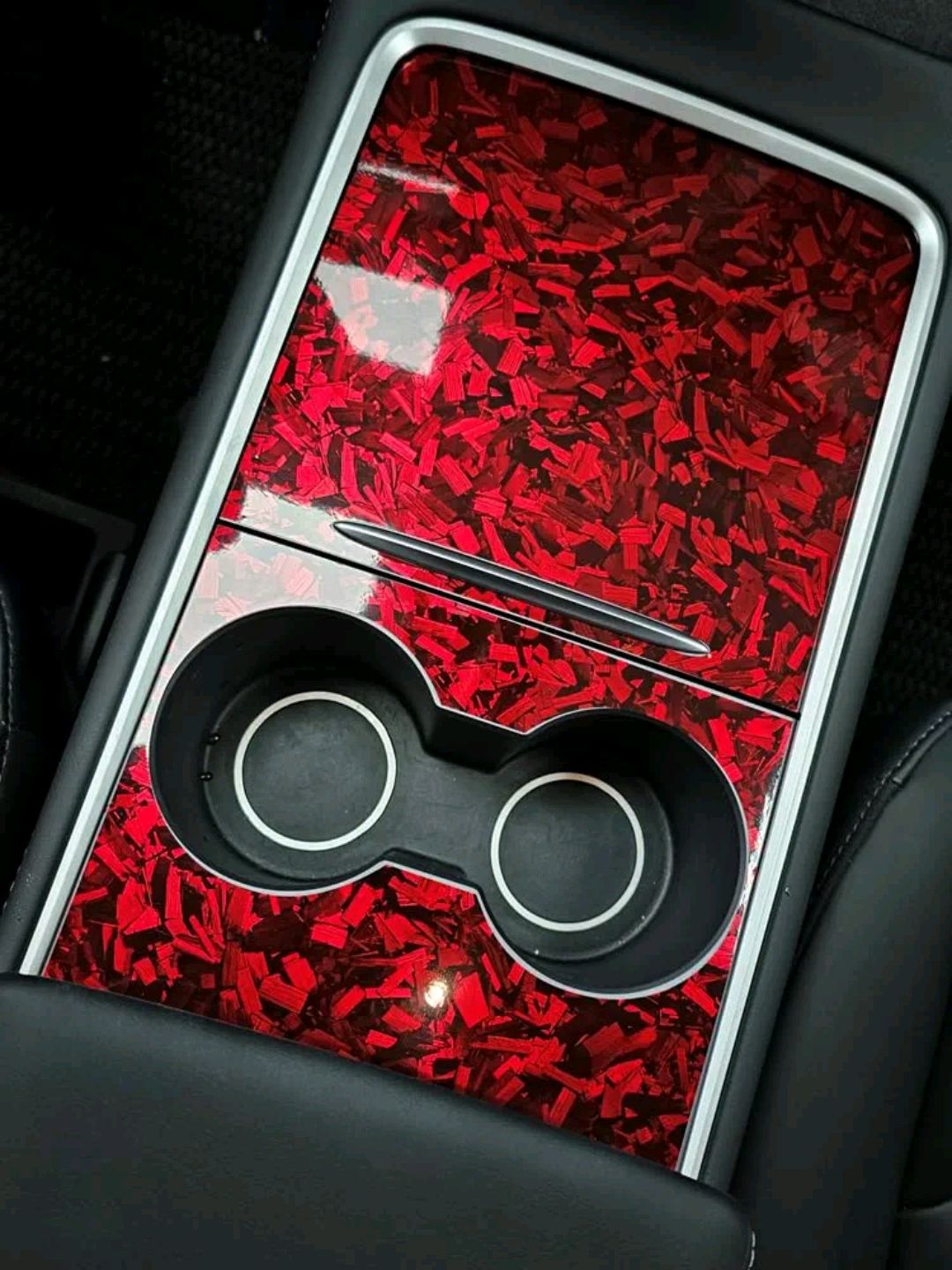 Picture of 10" x 60" Gloss Red Carbon Fiber Vinyl Wrap Sticker | Air Release Bubble-Free | DIY Self-Adhesive Car & Motorcycle Decal - Red