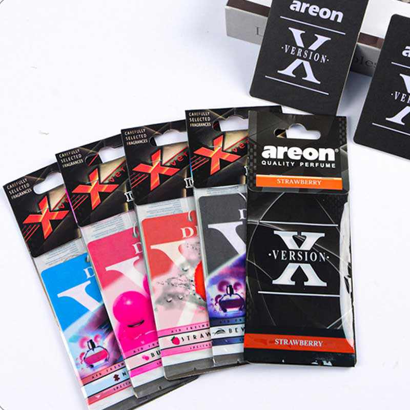 Picture of AREON X Version Car Air Freshener Bubble Gum Sweets Mirror Hanging Black Set Multi Pack of 2Pis