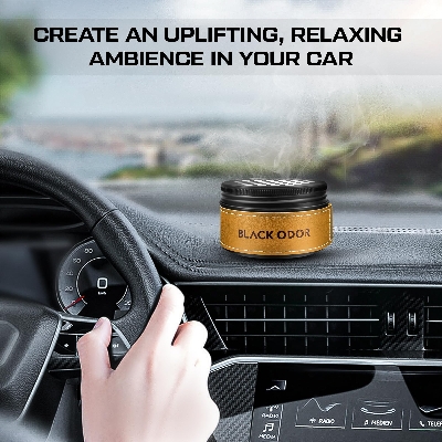 Picture of Black Odor Fashion Car Fragrance Scented Air Freshener Perfume Gel For Car/Home/Office (100Gm)