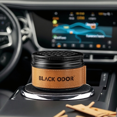 Picture of Black Odor Fashion Car Fragrance Scented Air Freshener Perfume Gel For Car/Home/Office (100Gm)