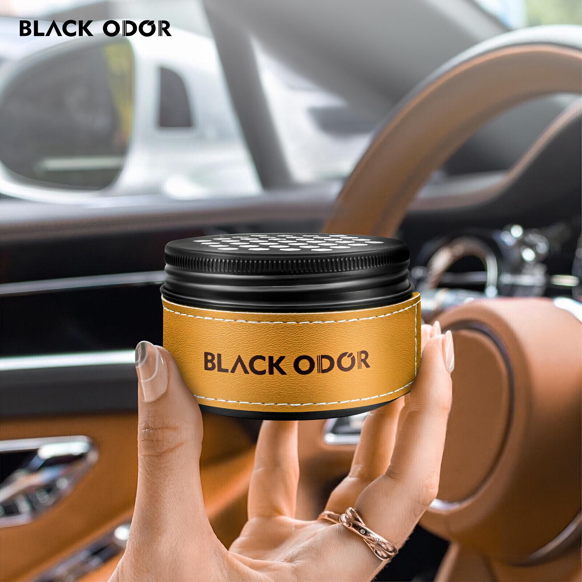 Picture of Black Odor Fashion Car Fragrance Scented Air Freshener Perfume Gel For Car/Home/Office (100Gm)