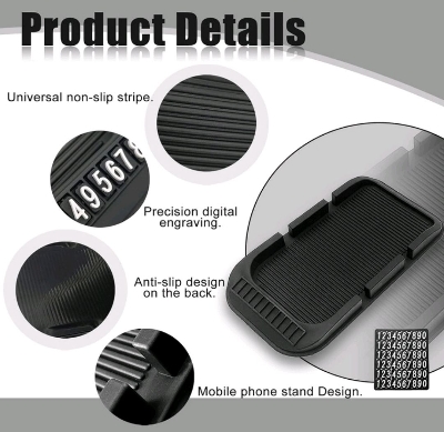 Picture of Upgrade Your Car Interior with a Premium Non-Slip Dashboard Mobile Pad with Parking Number