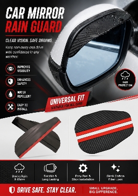 Picture of Premium Carbon Fiber Mirror Rain Guard - 2Pis