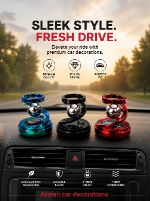 Picture of Premium Solar Rotating Car Air Freshener | Luxury Dashboard Perfume Decor | 360° Auto Rotation Car Ornament