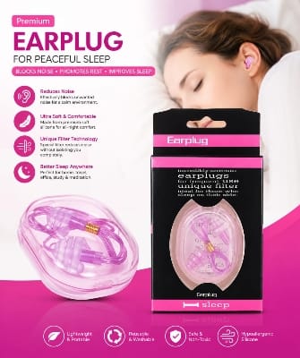 Picture of Premium Reusable Sleeping Earplugs – Ultra-Comfortable Noise Reduction Earplugs for Peaceful, Undisturbed Sleep